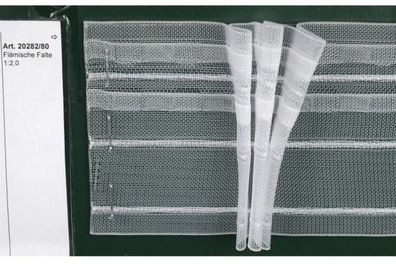 10 m. Gardinenband, 80 mm Faltenband Flämische-Falte 1/2,0 Transparent Raffband