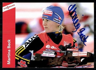 Martina Beck Autogrammkarte Original Signiert Biathlon + A 88159