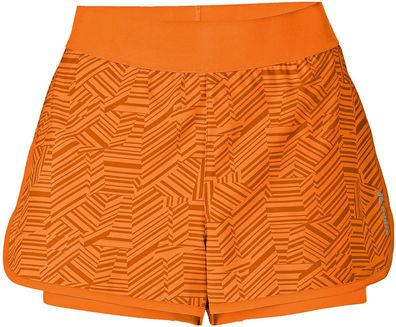 Erima Green Concept 2 in 1 Shorts Pop/ Solaire Orange Damen