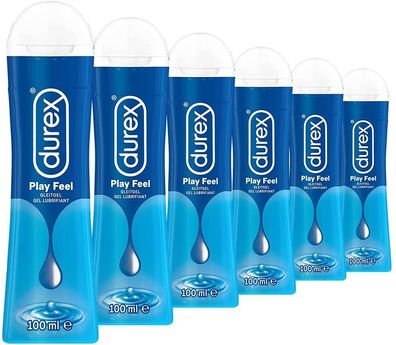 Durex, Play Feel Gleitgel auf Wasserbasis – 600 ml (6 x 100 ml)