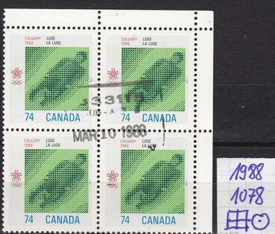 KANADA CANADA [1988] MiNr 1078 ( O/ used ) [01] Olympiade sehr sauber 4er