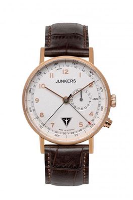 Junkers 6736-4 Eisvogel F13 Herren Armband Leder Armbanduhr Uhren