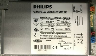 Philips Fortimo LED Driver 1100-2000 TD 9290004650