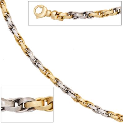 Collier Halskette 585 Gold Gelbgold Weißgold bicolor 45 cm Kette Goldkette