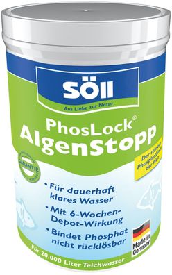 Söll Phosphatentferner 1 Kg PhosLock AlgenStopp für 20 Qbm Teichwasser
