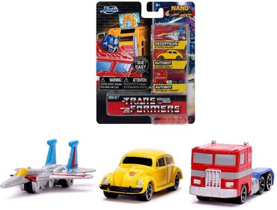 Jada Toys 253111005 Transformers 3-er Set Spielzeugautos 4cm Autos Car