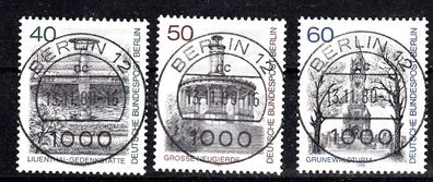 Berlin 1980 Berlin Ansichten MiNr. 634-36 Berlin-Ersttags-Vollstempel