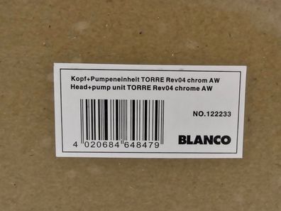 Blanco Torre 122233 Kopf + Pumpe Rev02 CHR AW original Blanco Ersatzteil