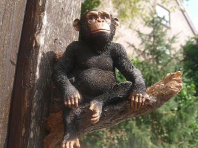 Schimpanse Deko Figur Affe f.d. Wand Gorilla wetterfest Gartenfigur HOTANT NEU
