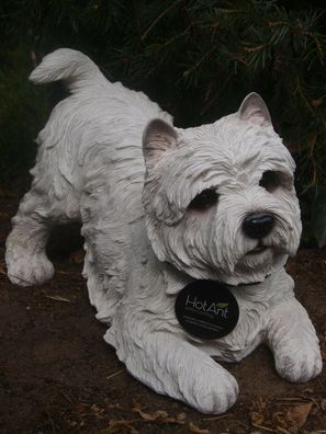 West Highland Terrier Deko Figur lebensecht 36cm Gartenfigur HOTANT NEU