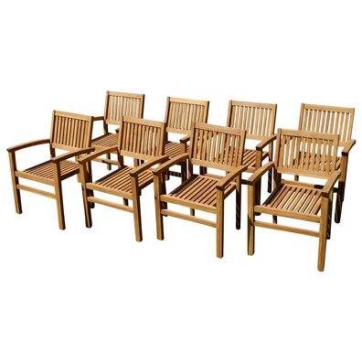 8Stk TEAK Gartensessel Gartenstuhl Sessel Holzsessel Teakholz Stuhl Holz MIAMI