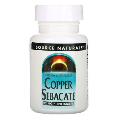 Source Naturals, Kupfer Sebacate (22 mg, 120 Tabletten)
