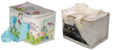 1 gewebte Kühltasche, Lunchbox, Garten o. Katze, Blumen Katzen Vogel Tiere