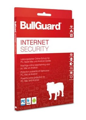 BullGuard Internet Security|3 Geräte|1 Jahr stets aktuell|Code in a Box per Post