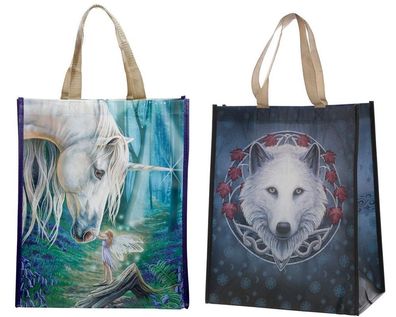 1 Einkaufstasche Wolf / Einhorn + Fee, Lisa Parker Einkaufstaschen Geschenkidee Tier