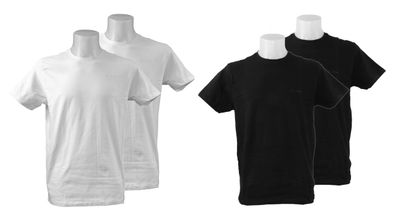 Briatore Herren T-Shirt Basic 2er Pack Baumwolle Kurzarm Rundhals Doppelpack