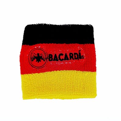 2x Bacardi Bar Glas Kapitänsband Armband Schweißband in schwarz, ot, old Nation