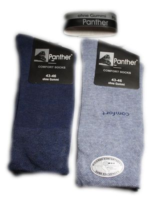 Panther Herren Socken Doppelpack ohne Gummi (43-46, jeans)