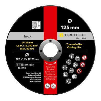 TROTEC INOX-Metall-Trennscheibe AD 125 MI im 12er-Vorteilspaket