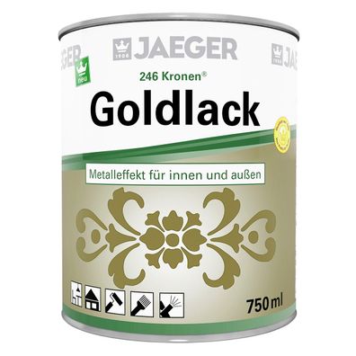 6x Jaeger 246 Kronen Goldlack 0,375 Liter gold
