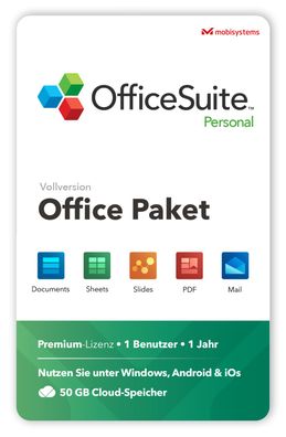 OfficeSuite Personal|1 Benutzer|1 Jahr|Kein ABO|inkl. 50GB Cloud|Download|ESD