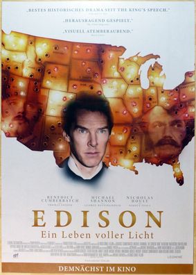 Edison - Ein Leben voller Licht - Original Kinoplakat A1 - B. Cumberbatch- Filmposter