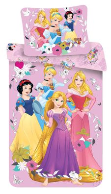 Disney Bettwäsche Set Princess Pink 140 x 200 cm Bettdecke + 70 x 90 cm Kopfkiss