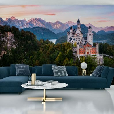 Muralo Selbstklebende Fototapeten XXL Schloss Landschaft Gebirge 3D 2950