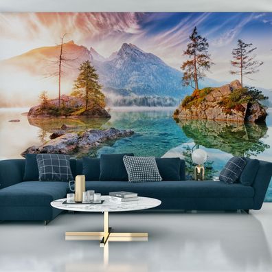 Muralo Selbstklebende Fototapeten XXL See Gebirge Felsen Landschaft 3D 4031