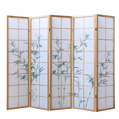 5fach Paravent Raumteiler Shoji Wand Bambusmuster Natur 266