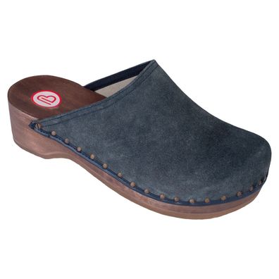 Berkemann Clog Velours Toeffler blau Leder 00404-396