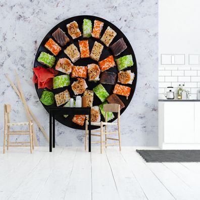 Muralo Selbstklebende Fototapeten XXL Esszimmer Sushi Rolls Dekor 3D 3236