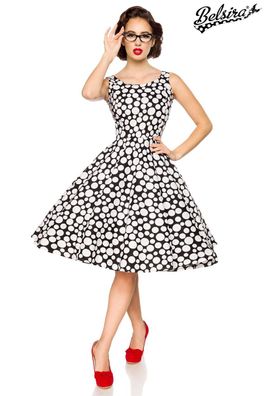 Belsira 50092 Vintage-Kleid schwarz/ weiß/ dots in Größe XL