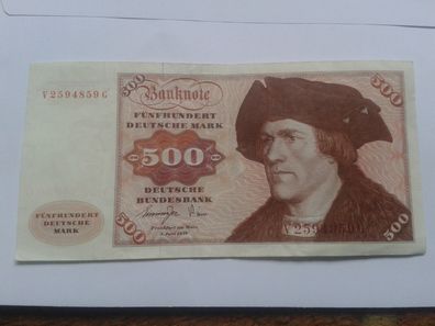 Original 500 Mark 1977 Banknote 500 D-Mark Deutsche Bundesbank