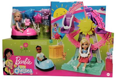 Mattel Barbie Club Chelsea GHV82 Jahrmarkt-Set mit Riesenrad, Scooter, Puppe und