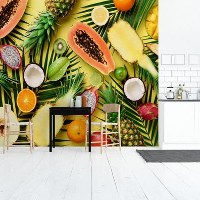 Muralo Selbstklebende Fototapeten XXL Küche Obst Exotisch 3D 3169