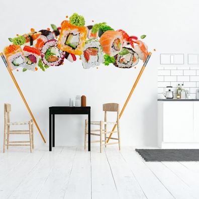 Muralo Selbstklebende Fototapeten XXL Küche Stücke Von Sushi Dekor 3233