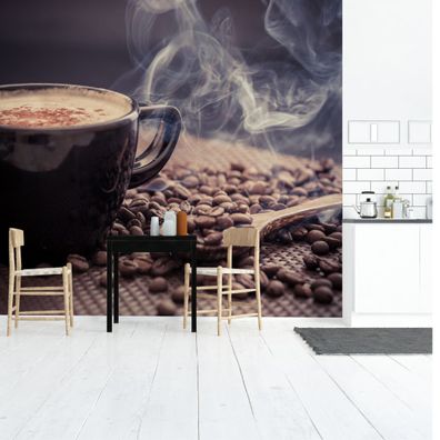 Muralo Selbstklebende Fototapeten XXL Bohnen Becher Kaffee 3D 3120