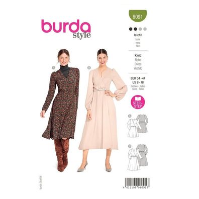 burda style Papierschnittmuster Kleid #6091