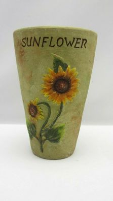 Tonvase Sonnenblumen 23cm Blumenvase Vase *