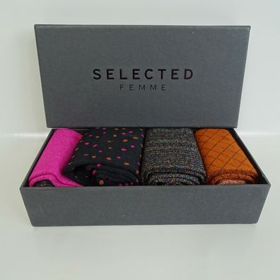Selected Charlotte 4er Pack Socken Geschenkbox One Size Damen