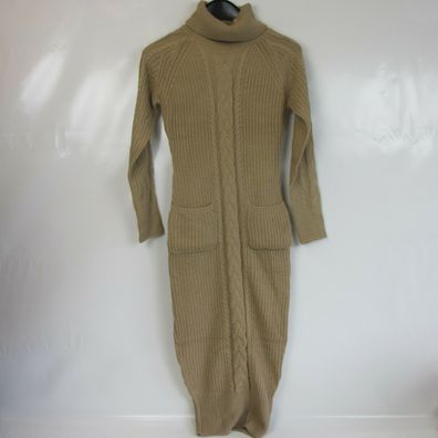 Fashion Nova Cozy Season Sweater Midi Dress - Taupe Kleid Gr. XS