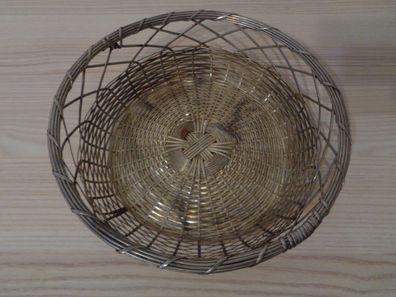 sehr alte geflochtene Korbschale/ Obstschale 19cm - Metall