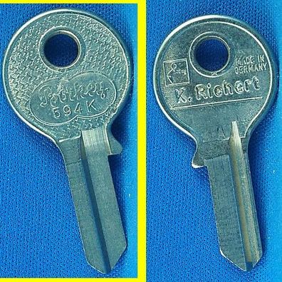 Schlüsselrohling Börkey 594 K für Burgwächter, Evva, Papaiz, Trelock, Viro, Volm ....