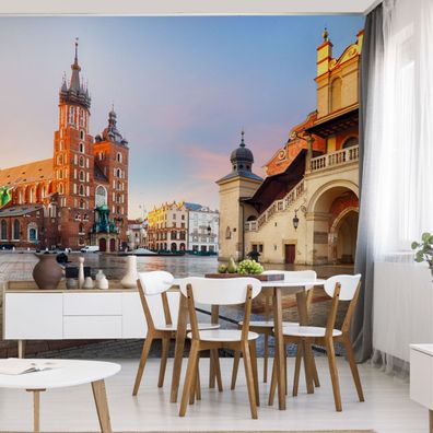 Muralo Selbstklebende Fototapeten XXL Krakau Kirche Marktplatz 2688