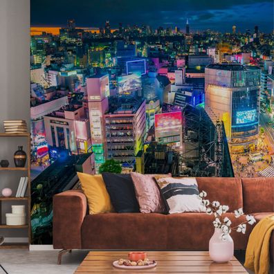 Muralo Selbstklebende Fototapeten XXL Wohnzimmer Tokio Shibuya Stadt 2748