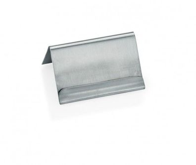 Kartenhalter, mit Falz für Kärtchen, Chromnickelstahl, 6x4,5x3,5 cm