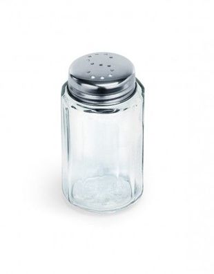 Salzstreuer oder Pfefferstreuer, Glas / Edelstahl, Ø 3,5 cm, glatt