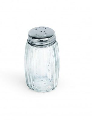 Salzstreuer oder Pfefferstreuer, Glas / Edelstahl, Ø 3,5 cm, gewellt