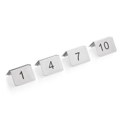 Tischnummernschild / Hinweisschild, Aufsteller, CNS, 12-teilig, 1-36 wählbar